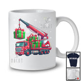Santa Driving Crane Truck, Awesome Christmas Santa Driver Team, Matching Family X-mas Group T-Shirt
