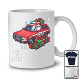 Santa Driving Police Car, Awesome Christmas Santa Driver Team, Matching Family X-mas Group T-Shirt