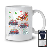 Santa Driving Reindeer Tractor Sleigh; Wonderful Christmas Santa Sleigh; Snow Family Group T-Shirt