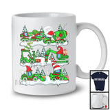 Santa Elf Construction Vehicle; Lovely Christmas Excavator Crane Truck; Boys Family Group T-Shirt