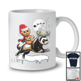 Santa Gingerbread Riding Ferret Reindeer; Lovely Christmas Snowing Wild Animal; Family Group T-Shirt