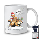 Santa Gingerbread Riding Gopher Reindeer; Lovely Christmas Snowing Wild Animal; Family Group T-Shirt