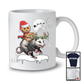 Santa Gingerbread Riding Opossum Reindeer; Lovely Christmas Snowing Wild Animal; Family Group T-Shirt