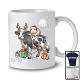 Santa Guinea Pig Riding Reindeer Cow; Awesome Christmas Lights Farmer; X-mas Snowing T-Shirt