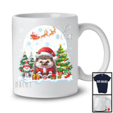 Santa Hedgehog With X-mas Tree Snowman, Adorable Christmas Santa Wild Animal, Family Group T-Shirt