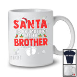 Santa Is Promoting Me To Brother; Cheerful Christmas Pregnancy Announcement Santa; Snow Family T-Shirt