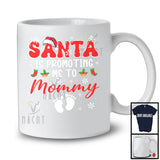 Santa Is Promoting Me To Mommy; Cheerful Christmas Pregnancy Announcement Santa; Snow Family T-Shirt