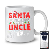 Santa Is Promoting Me To Uncle; Cheerful Christmas Pregnancy Announcement Santa; Snow Family T-Shirt