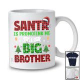 Santa Is Promoting Me to Big Brother; Amusing Christmas Pregnancy Announcement; Plaid Family T-Shirt