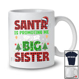 Santa Is Promoting Me to Big Sister; Amusing Christmas Pregnancy Announcement; Plaid Family T-Shirt