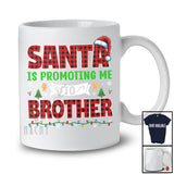 Santa Is Promoting Me to Brother; Amusing Christmas Pregnancy Announcement; Plaid Family T-Shirt