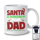 Santa Is Promoting Me to Dad; Amusing Christmas Pregnancy Announcement; Plaid Family T-Shirt