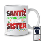 Santa Is Promoting Me to Sister; Amusing Christmas Pregnancy Announcement; Plaid Family T-Shirt