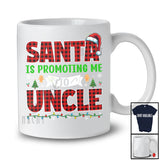 Santa Is Promoting Me to Uncle; Amusing Christmas Pregnancy Announcement; Plaid Family T-Shirt