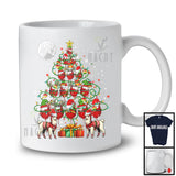 Santa Llama And Beer Glasses Christmas Tree; Cheerful X-mas Drinking Drunker; Family T-Shirt