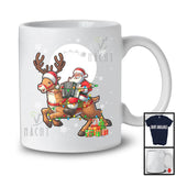 Santa Playing Accordion Riding Reindeer; Awesome Christmas Lights Accordion Player; Musical Instruments T-Shirt