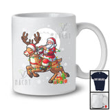 Santa Playing Clarinet Riding Reindeer; Awesome Christmas Lights Clarinet Player; Musical Instruments T-Shirt