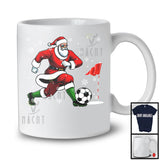 Santa Playing Footgolf, Humorous Christmas Santa Sport Player Team, Family X-mas Group T-Shirt