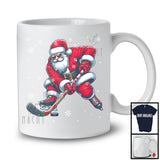 Santa Playing Hockey, Humorous Christmas Santa Sport Player Team, Family X-mas Group T-Shirt