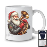 Santa Playing Rock Guitar; Joyful Christmas Santa Tuba Player; Tuba Musical Instruments T-Shirt