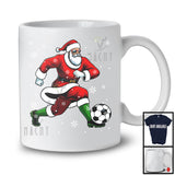 Santa Playing Soccer, Humorous Christmas Santa Sport Player Team, Family X-mas Group T-Shirt