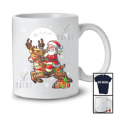 Santa Playing Trumpet Riding Reindeer; Awesome Christmas Lights Trumpet Player; Musical Instruments T-Shirt