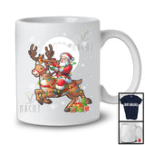 Santa Playing Tuba Riding Reindeer; Awesome Christmas Lights Tuba Player; Musical Instruments T-Shirt