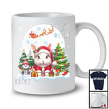 Santa Rabbit With X-mas Tree Snowman, Adorable Christmas Santa Wild Animal, Family Group T-Shirt