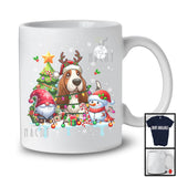 Santa Reindeer Basset Hound, Adorable Christmas Tree Gnome Snowman, X-mas Family Group T-Shirt