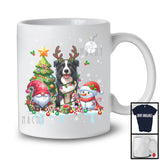 Santa Reindeer Border Collie, Adorable Christmas Tree Gnome Snowman, X-mas Family Group T-Shirt