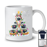 Santa Reindeer Hockey Christmas Tree, Amazing X-mas Lights Snow, Sport Player Team T-Shirt