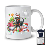 Santa Reindeer Rottweiler, Adorable Christmas Tree Gnome Snowman, X-mas Family Group T-Shirt