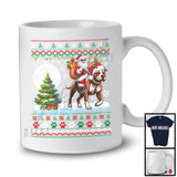 Santa Riding Reindeer Pit Bull Puppy; Amazing Christmas Sweater Santa; Snowing X-mas T-Shirt