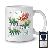 Santa Riding Reindeer T-Rex Sleigh; Amazing Christmas Moon Santa Sleigh; Pajama Family Group T-Shirt