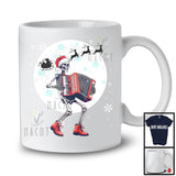 Santa Skeleton Playing Accordion; Fantastic Christmas Moon Tree; Musical Instruments Player T-Shirt