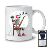 Santa Skeleton Playing Bassoon; Fantastic Christmas Moon Tree; Musical Instruments Player T-Shirt