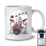 Santa Skeleton Playing Drum; Fantastic Christmas Moon Tree Skeleton; Musical Instruments Player T-Shirt