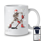 Santa Skeleton Playing Hockey, Awesome Christmas Snow Hockey Player Lover, Sport Team T-Shirt