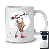 Santa Skeleton Playing Saxophone; Fantastic Christmas Moon Tree; Musical Instruments Player T-Shirt