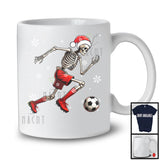 Santa Skeleton Playing Soccer, Awesome Christmas Snow Soccer Player Lover, Sport Team T-Shirt