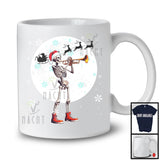 Santa Skeleton Playing Trumpet; Fantastic Christmas Moon Tree; Musical Instruments Player T-Shirt