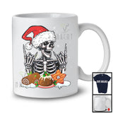 Santa Skeleton With Cookies Cake; Sarcastic Christmas Dinner Skeleton; Snowing Family T-Shirt