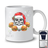 Santa Skull With Hamburger; Wonderful Christmas Santa Skull Food Lover; X-mas Family Group T-Shirt