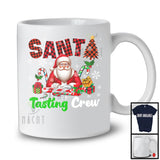 Santa Tasting Crew, Lovely Christmas Plaid Santa Candy Canes, Snowing Around X-mas Family T-Shirt