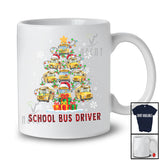 School Bus Christmas Tree; Joyful X-mas Plaid School Bus Driver Lover; Proud Jobs T-Shirt