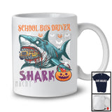 School Bus Driver Shark, Scary Halloween Costume Pumpkin Zombie Shark, Proud Careers Group T-Shirt