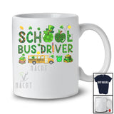 School Bus Driver; Awesome St. Patrick's Day Green Plaid Shamrocks School Bus Driver; Proud Jobs T-Shirt