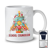 School Counselor Tools Christmas Tree; Joyful X-mas Plaid School Counselor Lover; Proud Jobs T-Shirt