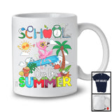 School Out For Summer, Cheerful Summer Vacation Flamingo Lover, Sea Beach Trip Family Group T-Shirt