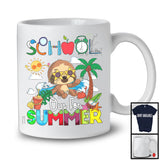 School Out For Summer, Cheerful Summer Vacation Sloth Lover, Sea Beach Trip Family Group T-Shirt